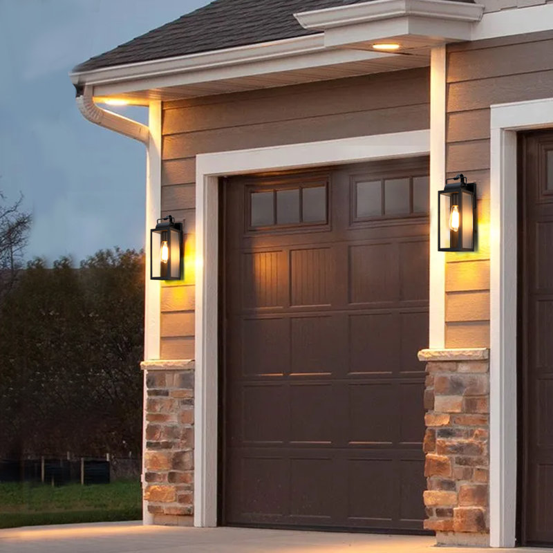 14" 1-Light Black Outdoor Wall Light