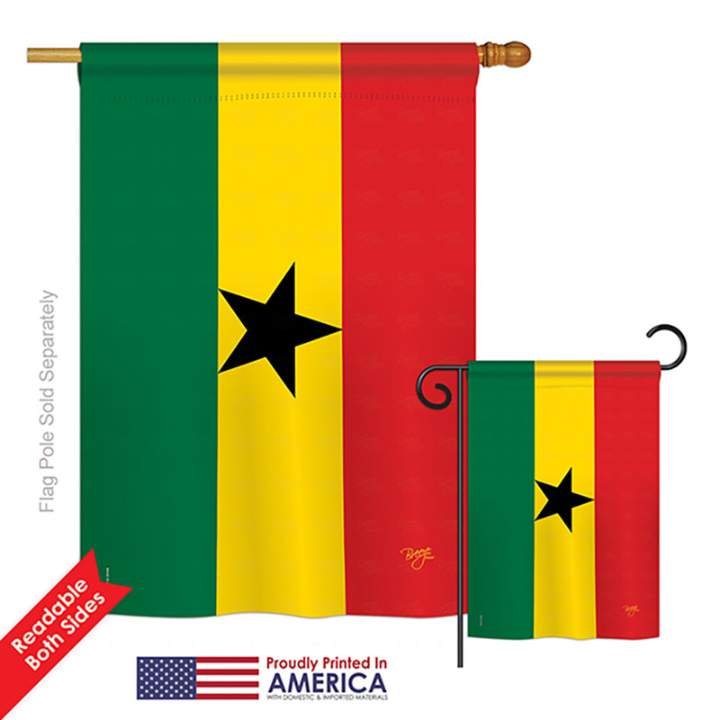 Ensemble de 2 pièces du ghana du monde de la nationalité "drapeau de polyester vertical décoratif"