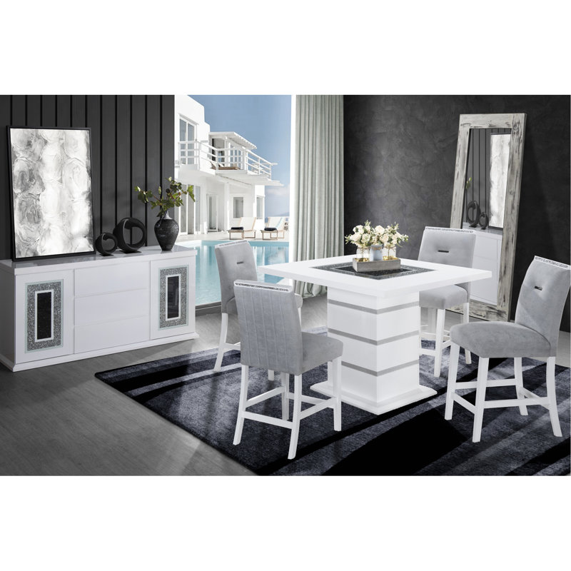 Tabourets de bar gris 2 pièces Albany Profondeur, base 22,38 po, hauteur 41,84 po