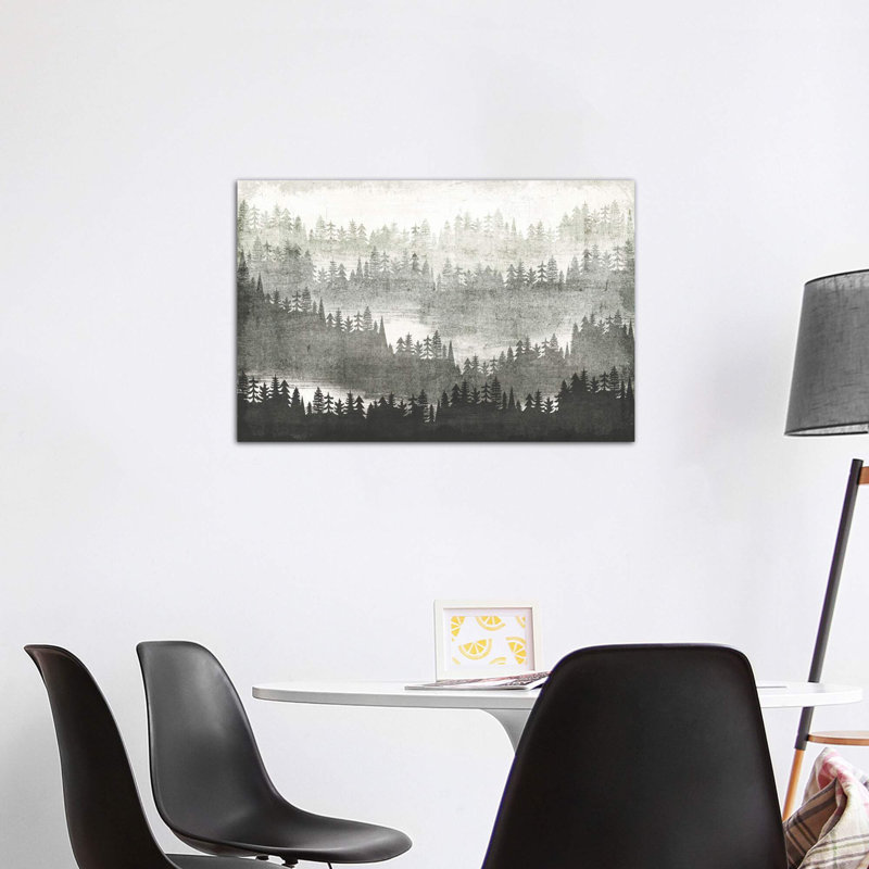 Impression montagn, H 26 po x l 40 po x P 1,5 po, Toile tendue, Aucun mat