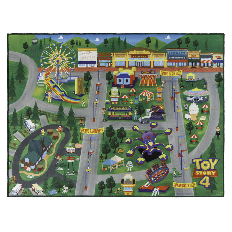 Tapis pour enfant en polyester doux antidérapant 3 x 5 Pixar