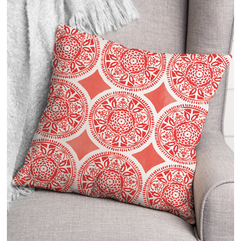 Housse et insert de coussin extérieur d'extérieur, Rouge