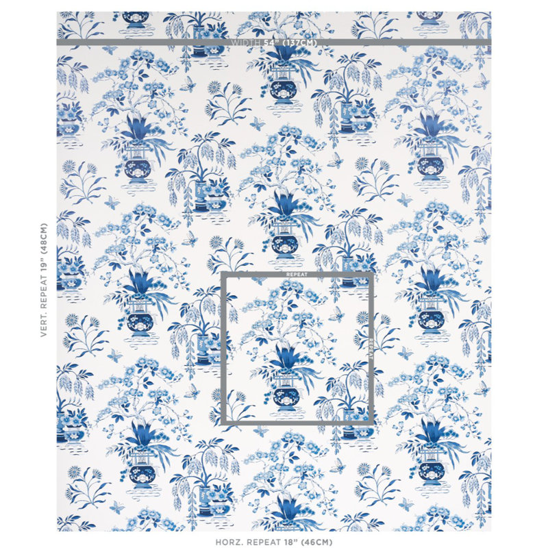 Papier peint vase Ming, Porcelaine