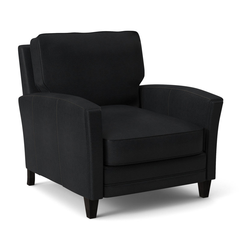 Fauteuil Zion de 93,98 cm de large, Plantation, Cuir véritable Outsider Raven