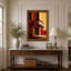 Art mural rétro sur toile en orange et rouge-294653466