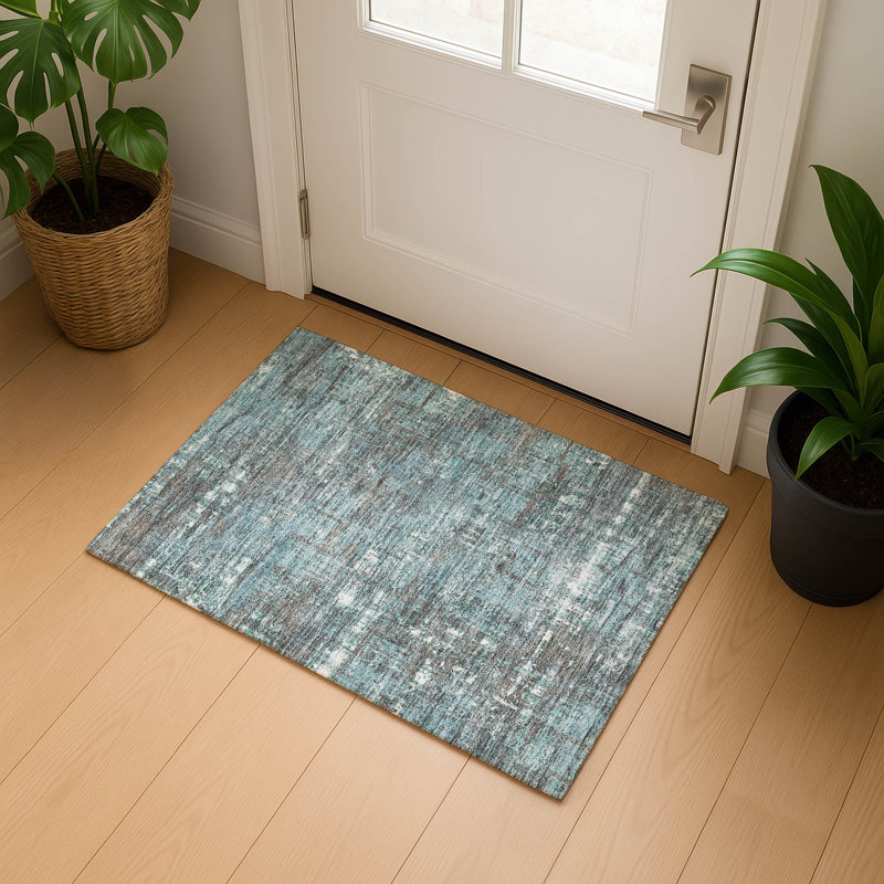 Premium Machine Washable Mouton Geometric Rug, Rectangle 1'8" x 2'6"