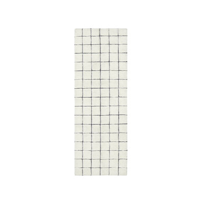 Mosaic Wool Geometric Area Rug in Beige