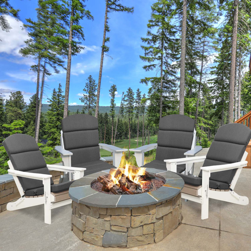 Aoodor Adirondack Chair Cushions, Charcoal Gray