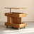  Mobile Solid Oak End Table with Adjustable Lift Top and Storage-1797445064