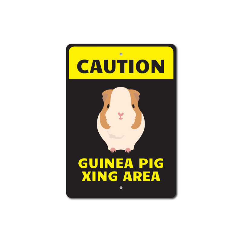 Plaque en aluminium cochon d'Inde, H 18 po x l 12 po x P 0,06 po