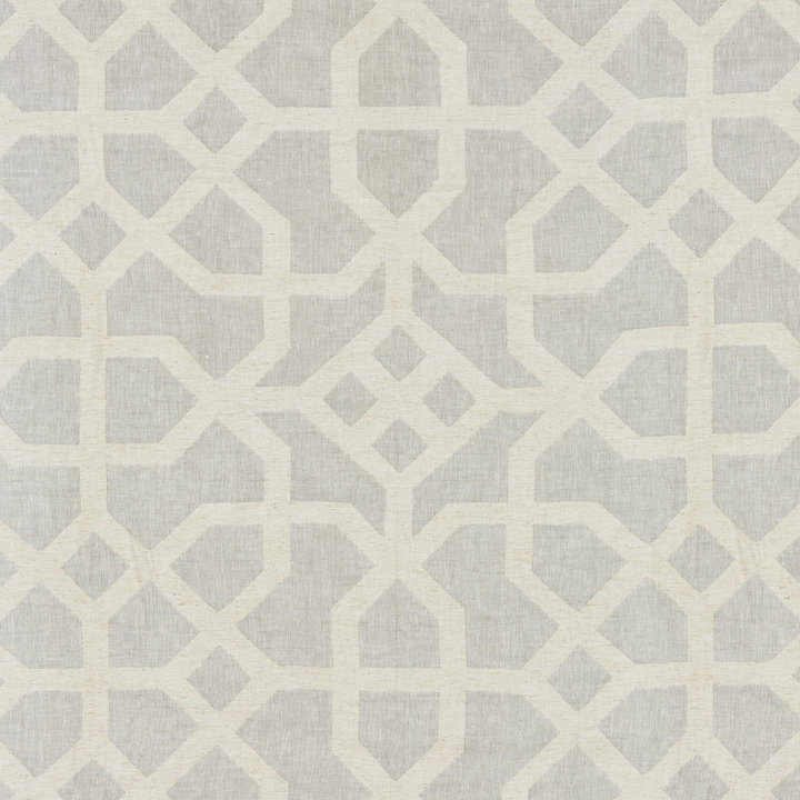 Tissu moderne en treillis de luxe moderne, Nickel / grège
