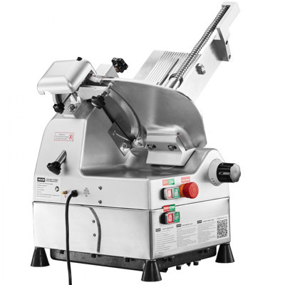 Automatic Meat Slicer, 500W, Electric Deli Slicer Machine with 10 inch Sharp 75Cr1 Steel Blade, 0-0.67 inch Adjustable Thickness, 633 RPM Fast Slicing, for Frozen Meat, Cheese, and Bread