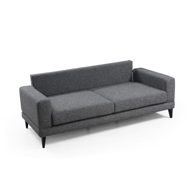 Canapé-lit 3 places avec dossier pivotant, gris foncé, 82,7 po x 35,4 po x 33,5 po | Structure en bois BEECH WOOD, tissu 100% polyester, 28 mousses en mousse | Comprend 2 coussins (18 po x 18 po) | Idéal pour les salons modernes et les chambres d'amis