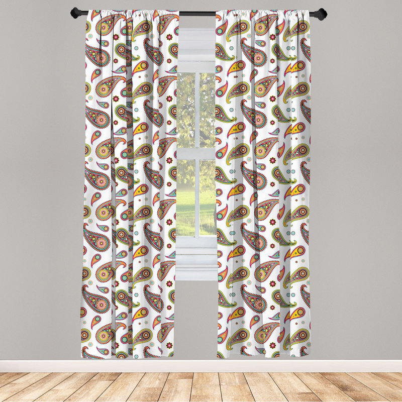 Paisley Semi-Sheer Rod Pocket Sliding Panel, 28" x 95"