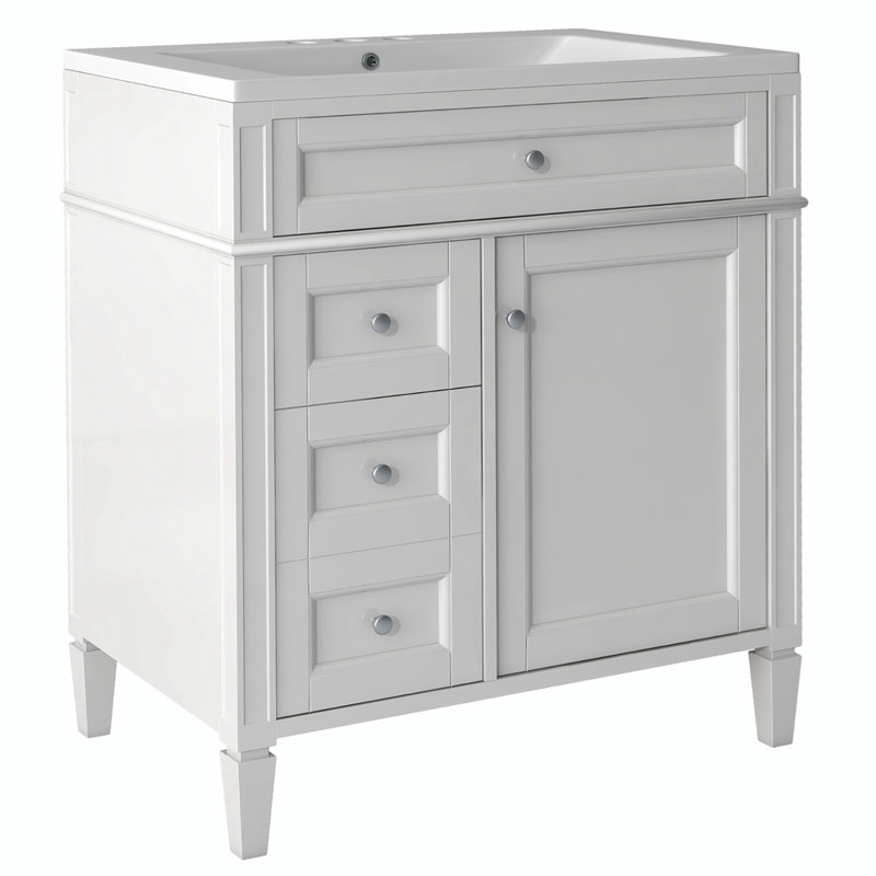  Meuble-lavabo simple avec plateau Sahori, Blanc