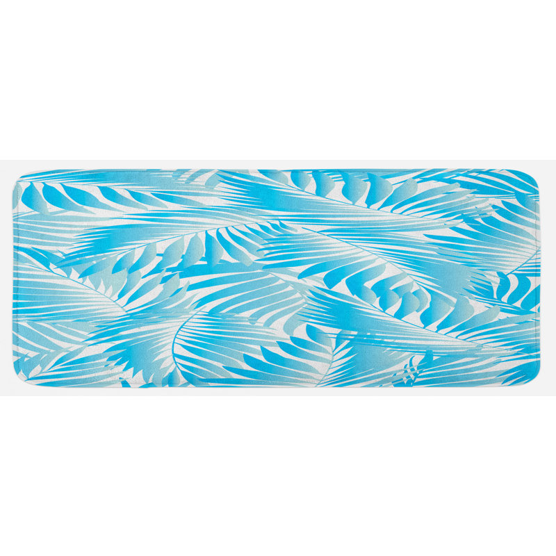 Coastal Floral Polyester Kitchen Mat