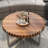 31.4" Natural Wood Texture Round Coffee Table