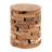 Dovray Teak Wood Handmade Live Edge Accent Table with Brick Inspired Design 14" x 14" x 18"-1754760033