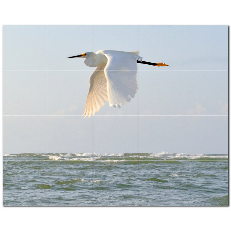 Bird Photo 8'' x 8'' Satin Ceramic Decorative Mural