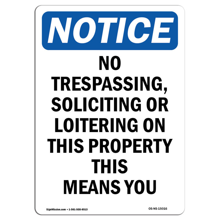 SignMission No Trespassing Soliciting Sign | Wayfair