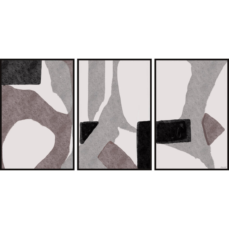 Imaginary Connection by Marmont Hill - 3 Piece Floater Frame Painting Set on Canvas, 152" H x 101" W x 3.81" D