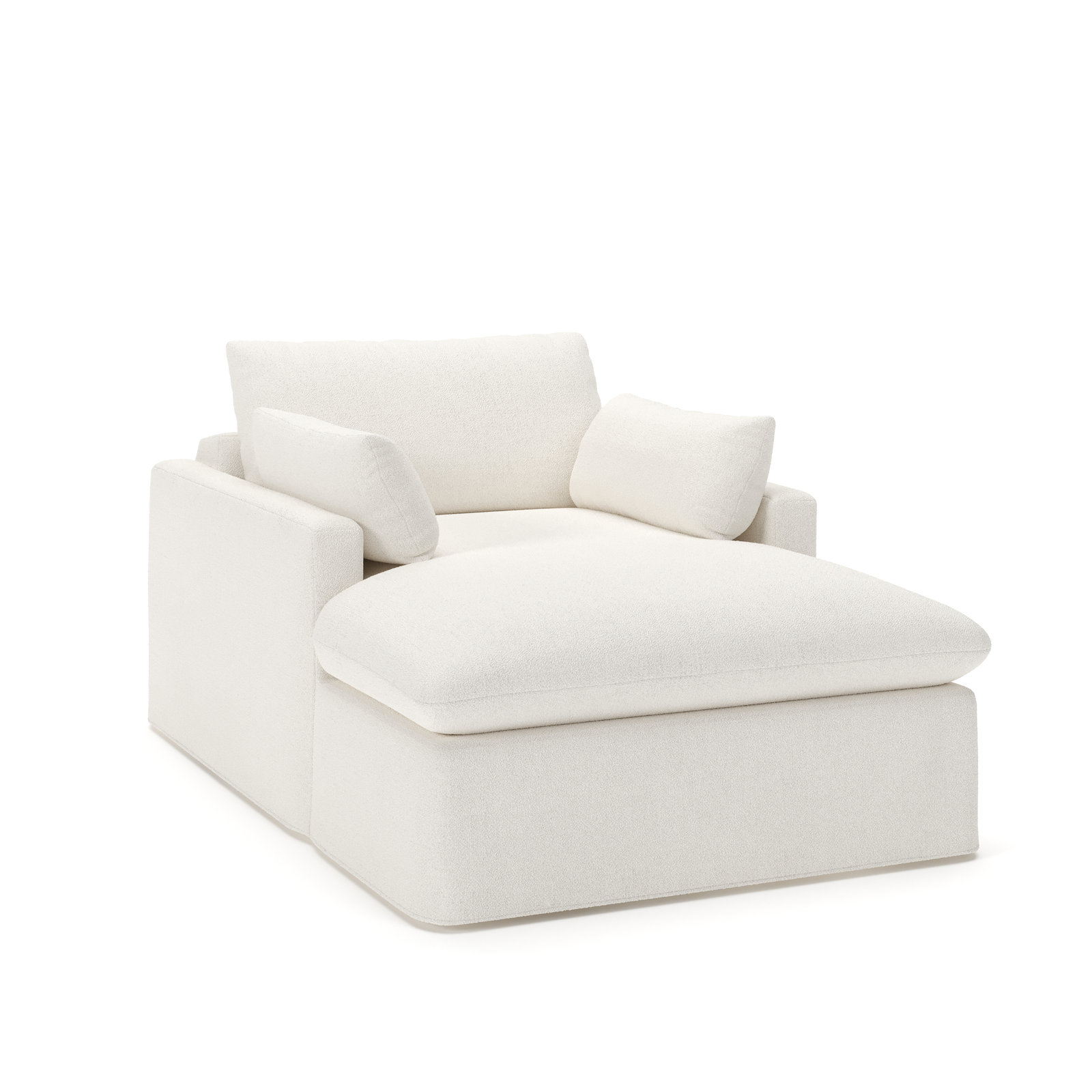 Luna Chaise Lounge, Apollo Alpaca Boucle