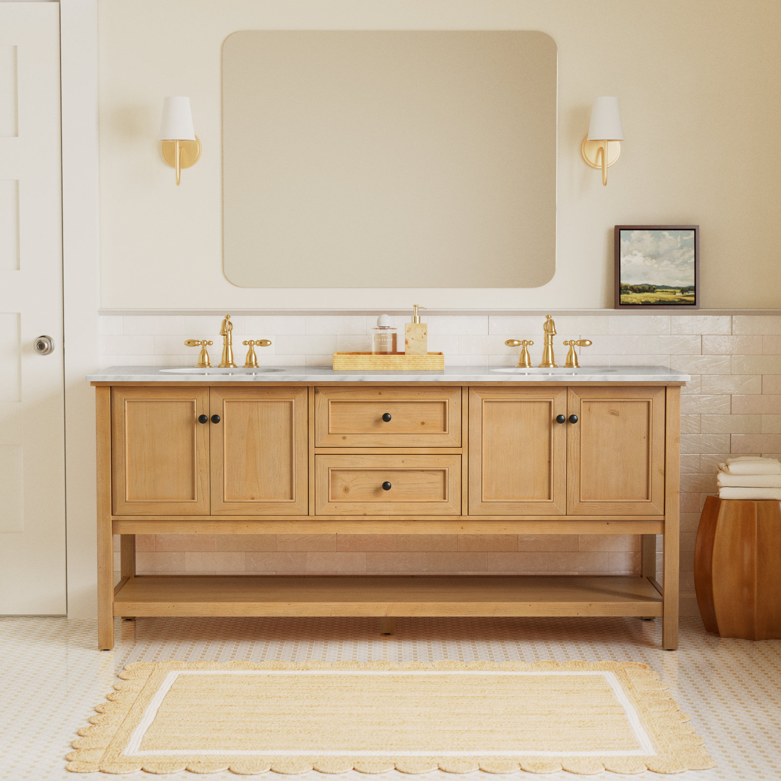 Bonsai 72'' Double Bathroom Vanity, Natural