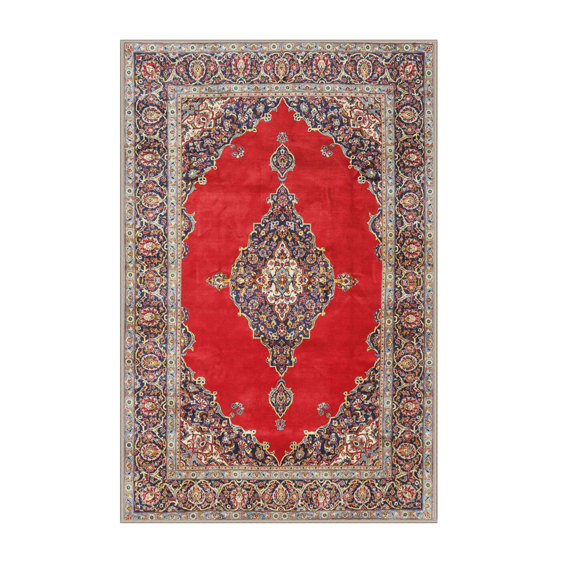 Tapis oriental en laine / polyester tissé à la machine Annecliffe, Rectangle 4 pi x 6 pi