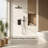 10-Inch Matte Black Wall Mounted Rain Shower System with Handheld Shower Head and Storage Shelf-122549293