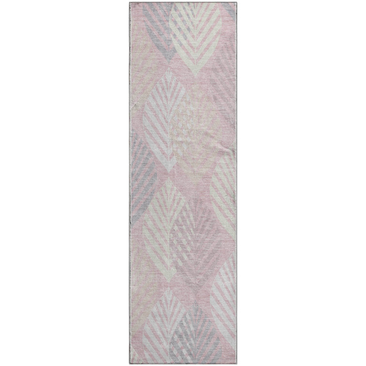Premium Machine Washable Prisco Pink Rug