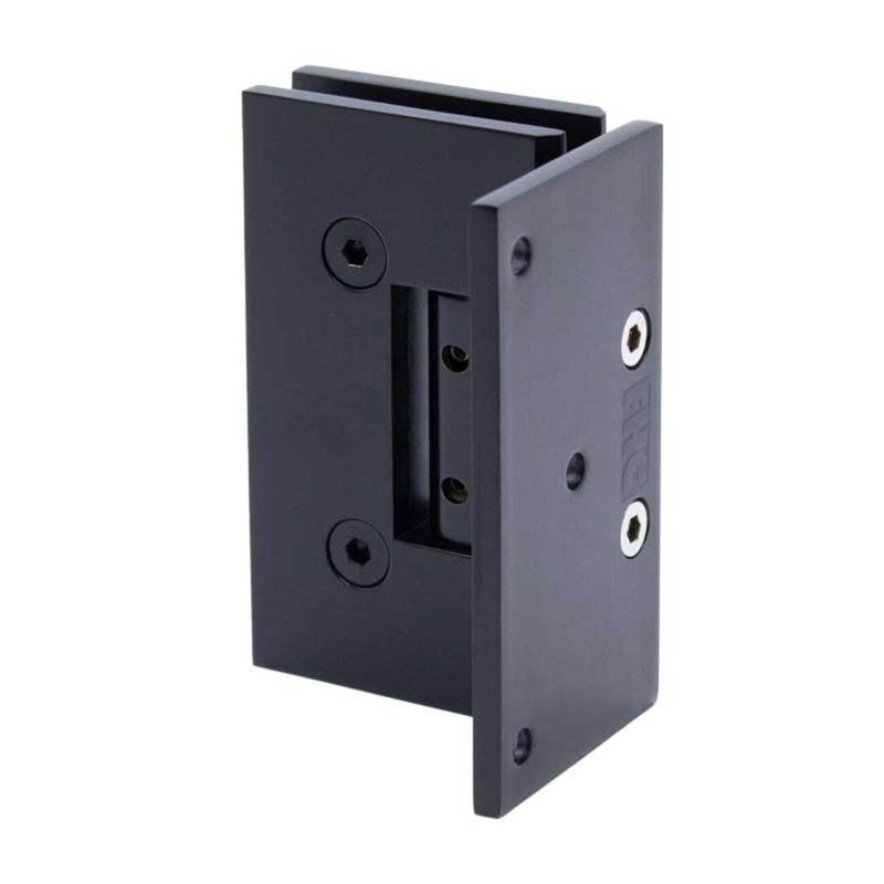 FHC VENA05MB Venice Adjustable Square Wall Mount Hinge, Brass Material, Field Adjustable, Offset Back Plate, Matte Black Finish.