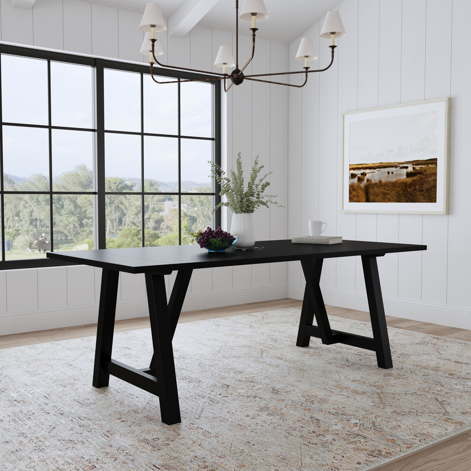 Bevington 82'' Dining Table, Black