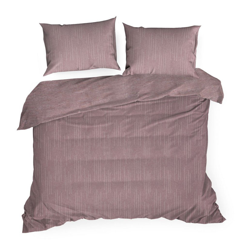 Pink Reversible 3 Piece Duvet Cover Set