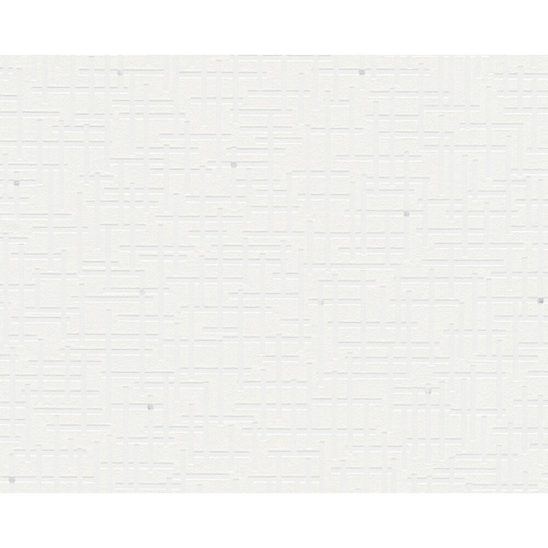 Rouleau de papier peint géométrique L 33 pi x l 21 po Modern Soft, Blanc