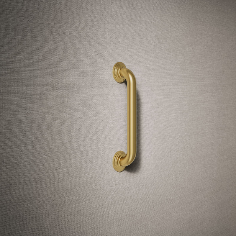Traditional Grab Bar, 12"W, Vibrant Brushed Moderne Brass