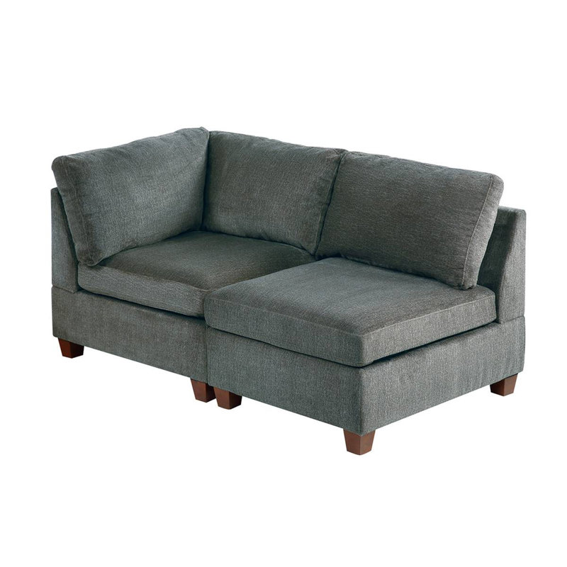 Elhamcci 67" Chenille Modular Loveseat, Gray Chenille