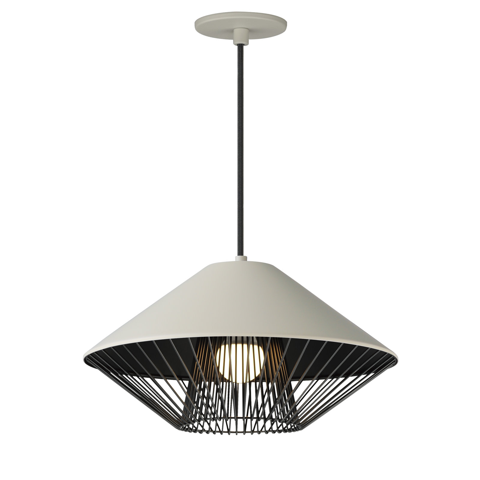 Lorana Single Light Dimmable Pendant, Gray/Black, Gray/Black