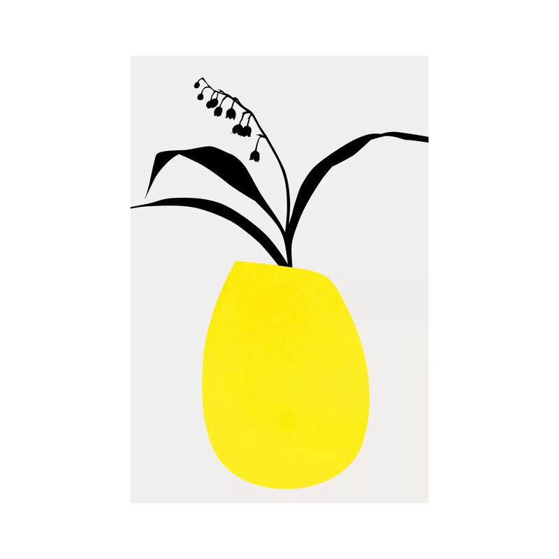 Water Lilies - Yellow by Kubistika - Print on Canvas, 66.04cm H x 45.72cm W x 3.81cm D, Wrapped Canvas