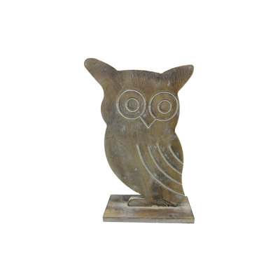Hibou rétro en bois Auberge