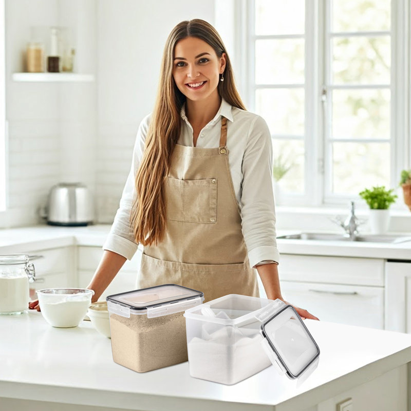 Sorbus Food Storage Containers - Pack of 2 with Air Tight, Four-Way Snap Lids