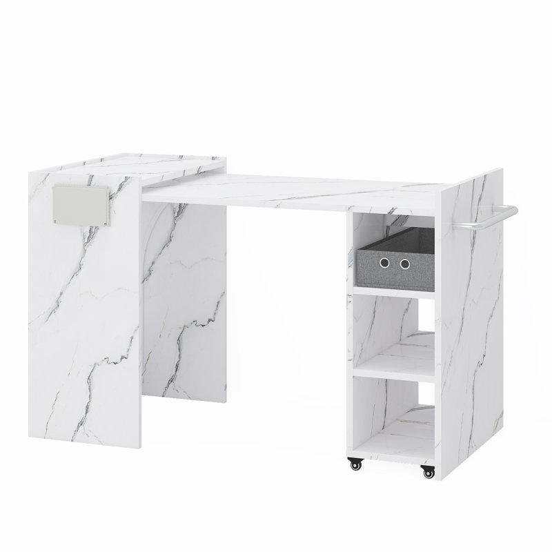 Manicure Folding Table Nail Table Station, White