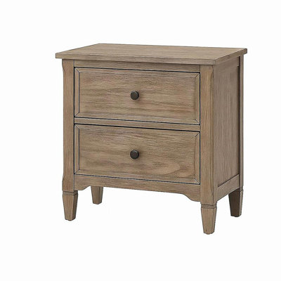 Warm Gray 1pc Nightstand Bedside Table Round Pull Knobs
