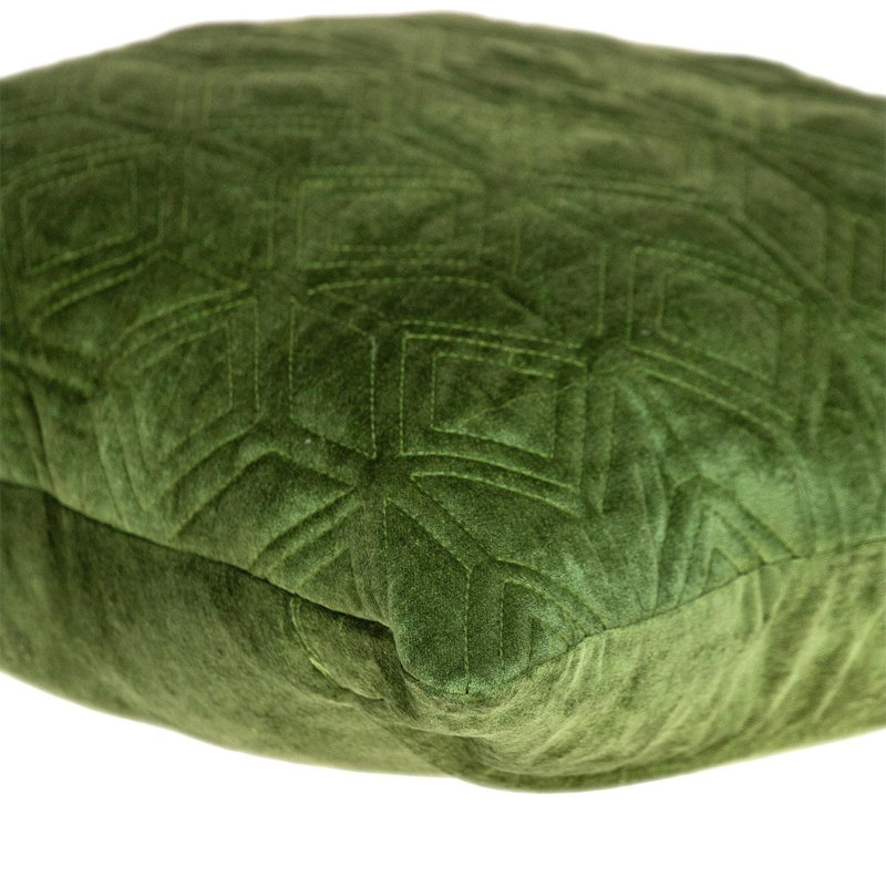 Aleta Transitional Quilted Olive Throw Pillow, Olive