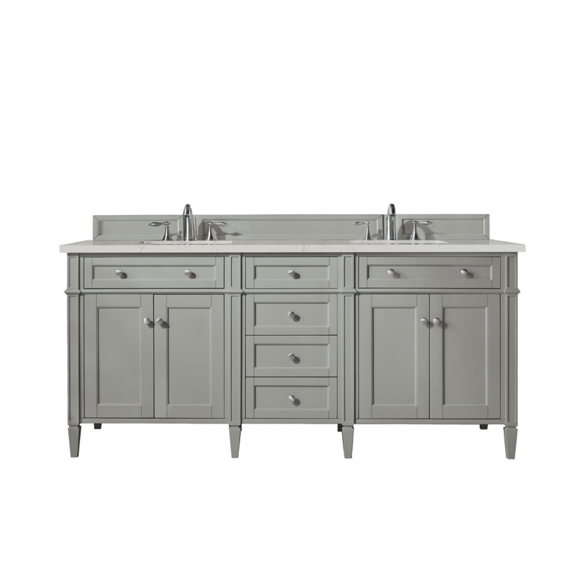 Meuble-lavabo double l 72 po Dussault, Gris urbain, 8 po, Sibérien