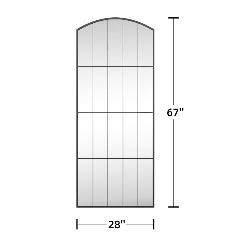 Anmay Metal Flat Mirror with Window Pane Design