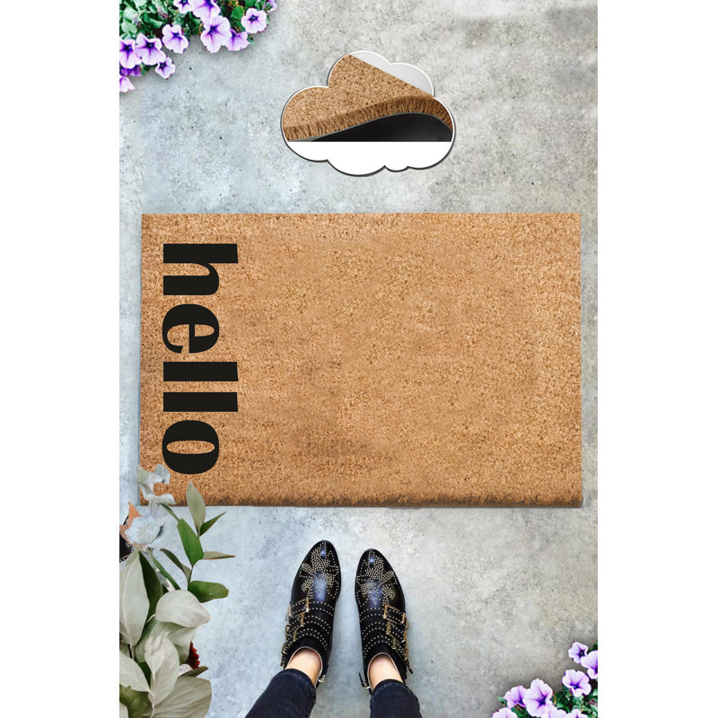 Paillasson Coco Durable, 16 po x 24 po | 100% fibre de coco naturelle, épaisseur: 0,8 pouce | Dessous en PVC antidérapant, facile à nettoyer, lavable à la machine à 86 ° F | Parfait pour les vestibules, design élégant et fonctionnel