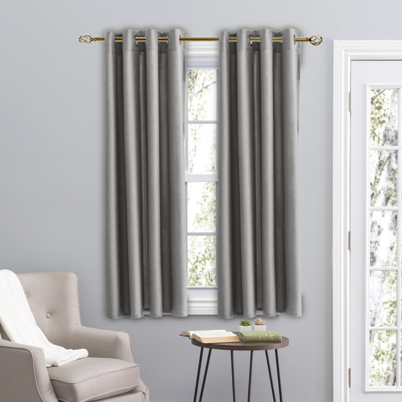 Room Darkening Curtain Single Panel, Gray, 56" W x 54" L