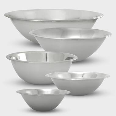 NutriChef Kitchen Mixing Bowls Food Mixing Bowl Set Stainless Steel 6 Bowls  Mixing Serving Marinating Dishwasher Safe Stainless Steel Mirror Polished  Stainless Steel Metal Body 1 Set - Office Depot