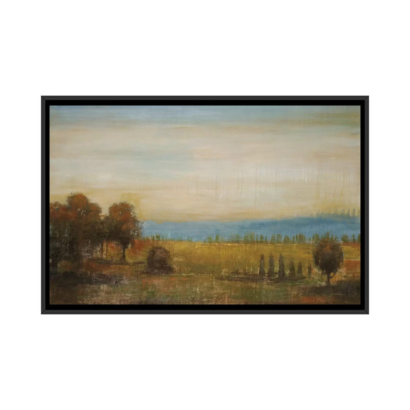 « golden pré », reproduction sur toile, H 18 po x l 26 po x P 1,5 po, Toile avec cadre noir, Pas de tapis