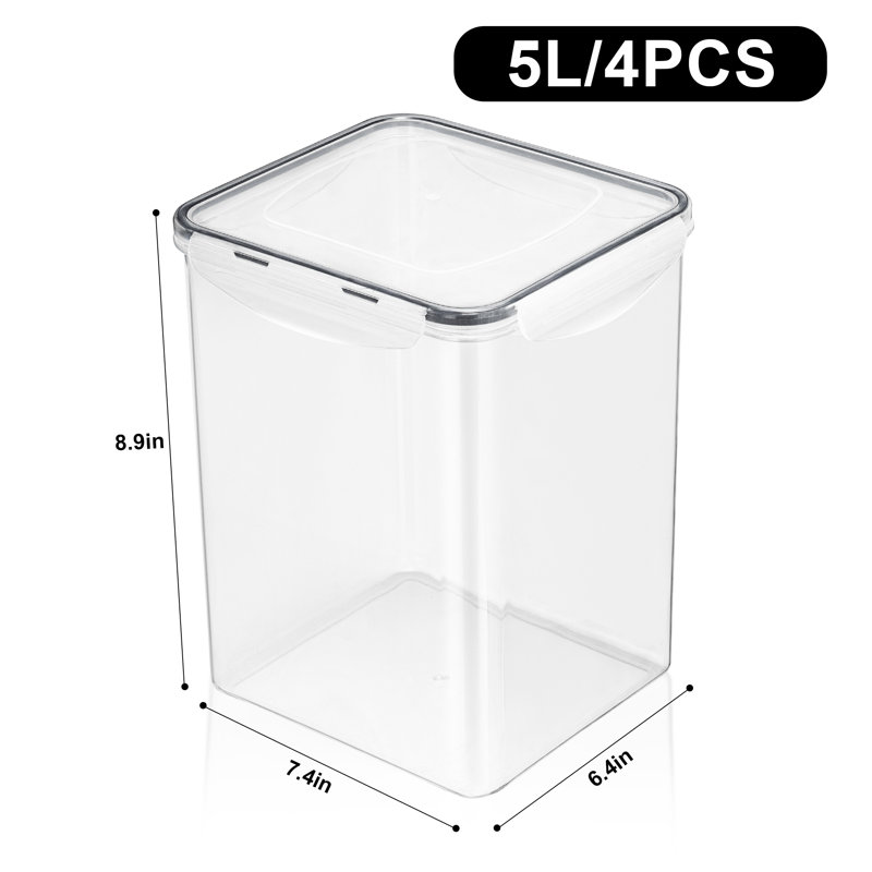  Ensemble de 4 contenants alimentaires hermétiques avec couvercles (5 pte / 170 oz)